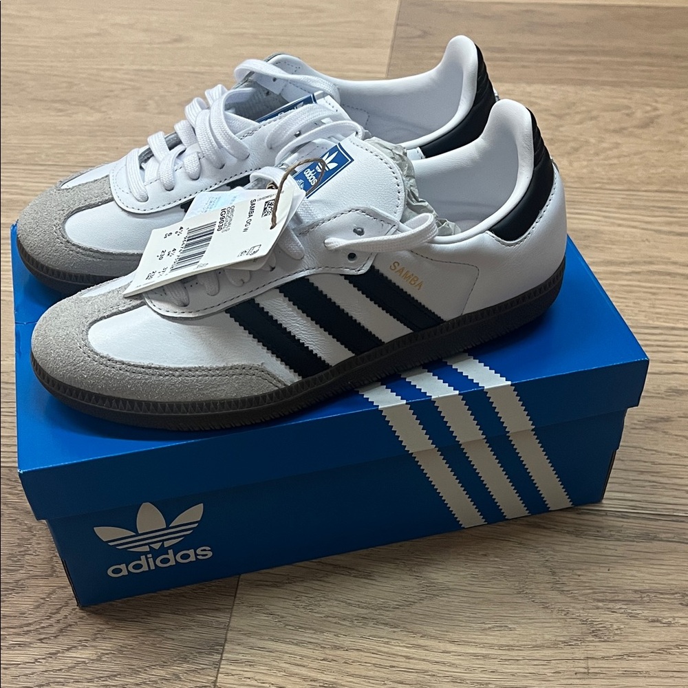 Adidas Samba White and Black Shoes